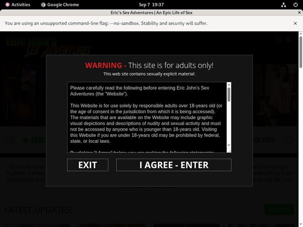 Ericjohnssexadventures.com Com Logins