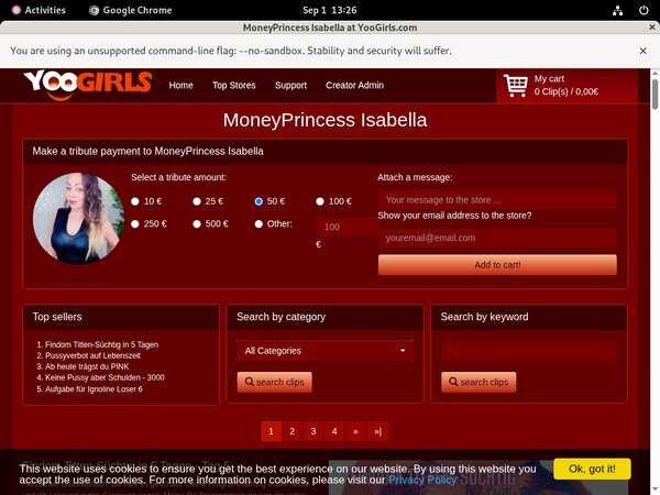 Free MoneyprincessIsabell Login And Pass