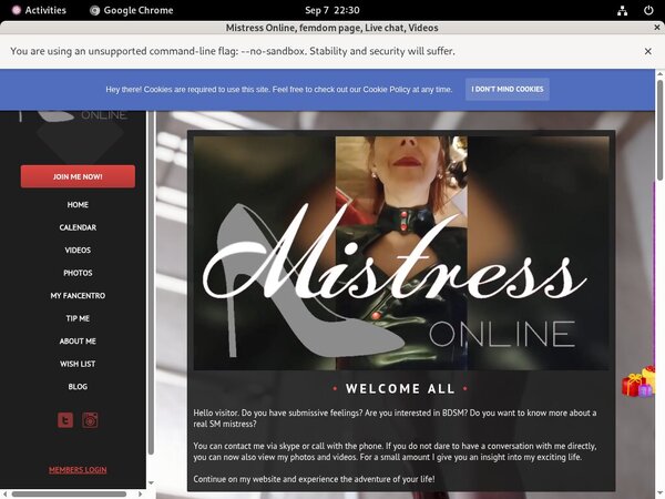 MistressOnline Parola D'ordine Gratuito